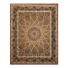 8x10 Ivory, Brown, Black Color Hand Tufted  Wool & Silk Traditional Oriental Rug
