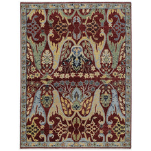 9x12 Hand Knotted Wool Wine Mint Oushak Arts & Crafts Area Rug