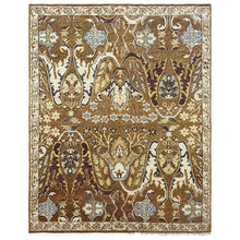 9x12 Mocha, Ivory, Chocolate Color Hand Knotted Oushak Wool  Oriental Rug