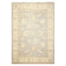 10x14 Gray, Ivory, Taupe Color Hand Knotted Oushak Wool Traditional Oriental Rug