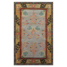 5x8 Slate, Gold, Black Color Hand Tufted Donegal Wool Traditional Oriental Rug