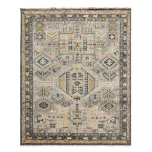 8x10 Taupe, Beige, Blue Color Hand Knotted Oushak Wool Modern & Contemporary Oriental Rug