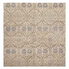 8' Square Gray, Slate, Taupe Color Hand Knotted Tibetan Wool Transitional Oriental Rug