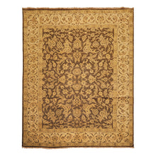 8x10 Brown, Beige, Gold Color Hand Knotted Oushak Wool Traditional Oriental Rug