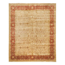 8x10 Beige, Burnt Orange, Mint Color Hand Knotted Agra New Zealand Wool Transitional Oriental Rug