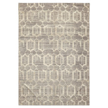 6x9 Gray, Silver, Color Hand Woven Flatweave Wool & Bamboo Silk Modern & Contemporary Oriental Rug