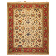 8x10 Beige, Gold, Sage Color Hand Knotted Soumak Wool Traditional Oriental Rug