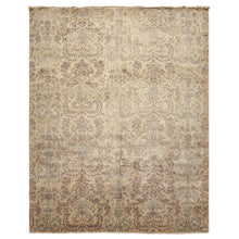 8x10 Beige, Tan, Taupe Color Hand Knotted Oushak Wool Transitional Oriental Rug