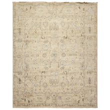 8x10 Beige, Gray, Taupe Color Hand Knotted Oushak Wool Transitional Oriental Rug