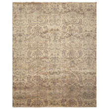 8x10 Beige, Taupe, Slate Color Hand Knotted Oushak Wool Transitional Oriental Rug