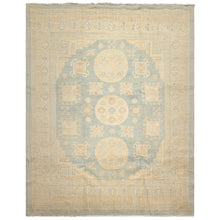 8x10 Seafoam, Beige, Ivory Color Hand Knotted Khotan Wool Transitional Oriental Rug