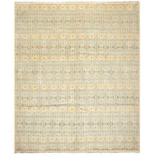 8x10 Ivory, Aqua, Gold Color Hand Knotted Tibetan New Zealand Wool Transitional Oriental Rug