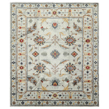 8x10 Blue, Light Gold, Blush Color Hand Knotted Tibetan New Zealand Wool Traditional Oriental Rug