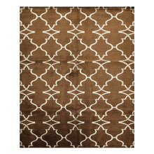 8x10 Brown, Silver, Color Hand Loomed Tibetan Wool & Bamboo Silk Transitional Oriental Rug