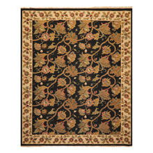 8x10 Black, Tan, Gold Color Hand Knotted Soumak Wool Traditional Oriental Rug