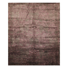 8x10 Greenish, Gray, Aubergine Color Hand Knotted Tibetan Wool Transitional Oriental Rug