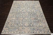 8x10 Slate, Blue, Gray Color Hand Knotted Oushak Wool Traditional Oriental Rug