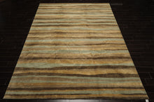 9x12 Taupe, Brown, Mint Color Hand Knotted Tibetan Wool Modern & Contemporary Oriental Rug