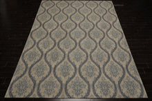 10x14 Silver, Gray, Blue Color Hand Knotted Tibetan Wool Transitional Oriental Rug