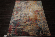 6x9 Gray, Lavender, Plum Color Hand Knotted Sherpa Bamboo Silk Modern Oriental Rug