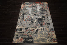 6x9 Gray, Charcoal, Rust Color Hand Knotted Sherpa Wool Modern Oriental Rug
