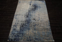 6x9 Taupe, Gray, Blue Color Hand Knotted Sherpa Bamboo Silk Modern Oriental Rug