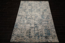 6x9 Ivory, Beige, Charcoal Color Hand Knotted Sherpa Bamboo Silk Modern Oriental Rug
