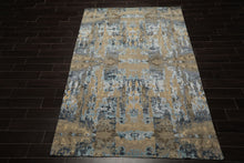 6x9 Gray, Blue, Brown Color Hand Knotted Sherpa Bamboo Silk & Wool Modern Oriental Rug