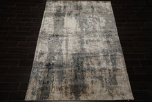 6x9 Beige, Taupe, Blue Color Hand Knotted Sherpa Bamboo Silk Modern Oriental Rug