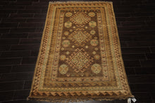 5x8 Brown, Beige, Tan Color Hand Knotted Oushak Wool Traditional Oriental Rug