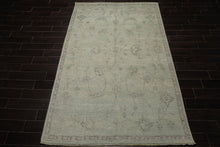 6x9 Seafoam, Taupe, Gray Color Hand Knotted Oushak Wool Transitional Oriental Rug