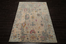 6x9 Taupe, Beige, Gray Color Hand Knotted Sherpa Wool & Bamboo Silk  Oriental Rug