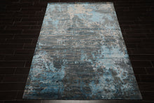 6x9 Teal, Blue, Gray Color Hand Knotted Sherpa Wool / Bamboo Silk  Oriental Rug