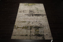 6x9 Beige, Taupe, Green Color Hand Knotted Sherpa Wool & Bamboo Silk Modern Oriental Rug