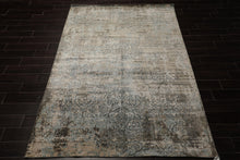 6x9 Taupe, Aqua, Brown Color Hand Loomed Sherpa Bamboo Silk Modern Oriental Rug