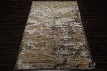 6x9 Brown, Silver, Gold Color Hand Knotted Sherpa Wool & Bamboo Silk Modern Oriental Rug