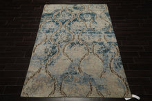 6x9 Gray, Brown, Navy Color Hand Knotted Tibetan Wool Modern Oriental Rug