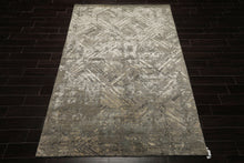 6x9 Gray, Beige, Multi Color Hand Loomed Sherpa Wool & Bamboo Silk Modern Oriental Rug