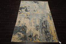 6x9 Beige, Gray, Gold Color Hand Knotted Oushak Wool Modern Oriental Rug