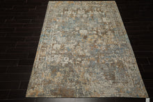 6x9 Gray, Ivory, Aqua Color Hand Knotted Sherpa Wool & Bamboo Silk Modern Oriental Rug