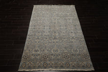 6x9 Blue, Brown, Ivory Color Hand Knotted Agra Wool Traditional Oriental Rug