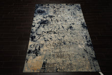 6x9 Gray, Beige, Blue Color Hand Knotted Sherpa Wool & Bamboo Silk Modern Oriental Rug