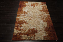 6x9 Brown, Rust, Gray Color Hand Knotted Sherpa Wool & Bamboo Silk Modern Oriental Rug