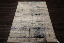 6x9 Beige, Taupe, Blue Color Hand Knotted Sherpa Bamboo Silk Modern Oriental Rug