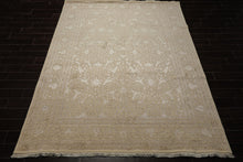 8x10 Ivory, Brown, Color Hand Knotted Tibetan Wool Transitional Oriental Rug