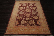 8x10 Maroon, Blush, Peach Color Hand Knotted Agra Wool Traditional Oriental Rug