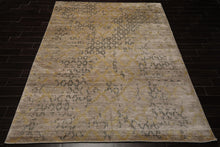 8x10 Taupe, Gray, Gold Color Hand Knotted Sherpa Bamboo Silk Modern Oriental Rug