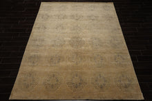 8x10 Beige, Gray, Tan Color Hand Knotted Tibetan Wool Transitional Oriental Rug