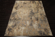 8x10 Brown, Gray, Beige Color Hand Knotted Sherpa Wool & Bamboo Silk Modern Oriental Rug