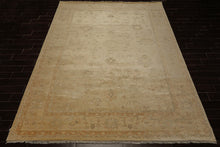 9x12 Beige, Tan, Gray Color Hand Knotted Oushak Wool Traditional Oriental Rug